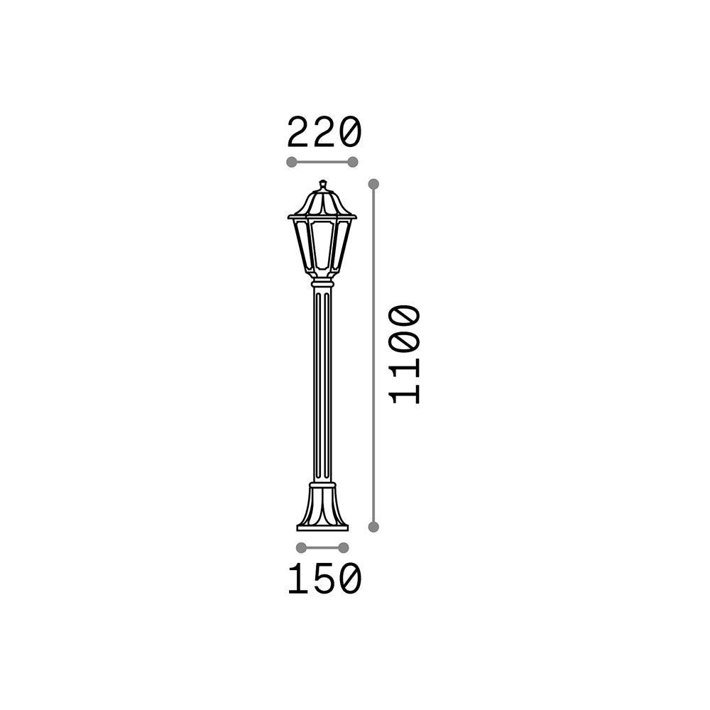 Piantana Classica Dafne Materie Plastiche Nero 1 Luce E27
