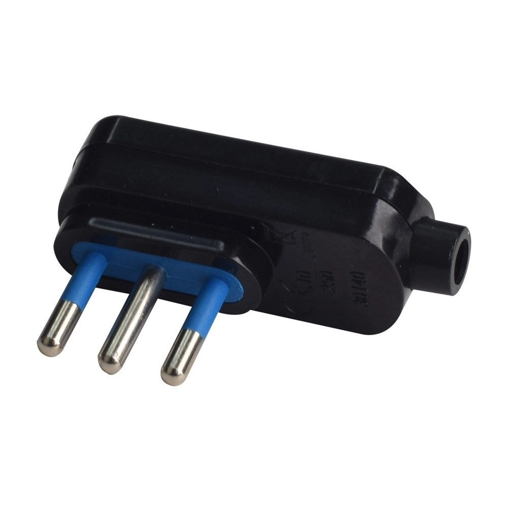 Trade Shop - Spina Elettrica Piatta Salvaspazio Laterale 2p+t 10a 25 V Max 1500 W Nero 80004 -