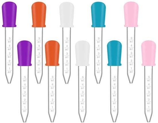 Set di pipette liquide 5 ml - 10 pezzi - silicona/plastica - idoneo per lavastoviglie - non tossico - facile da pulire