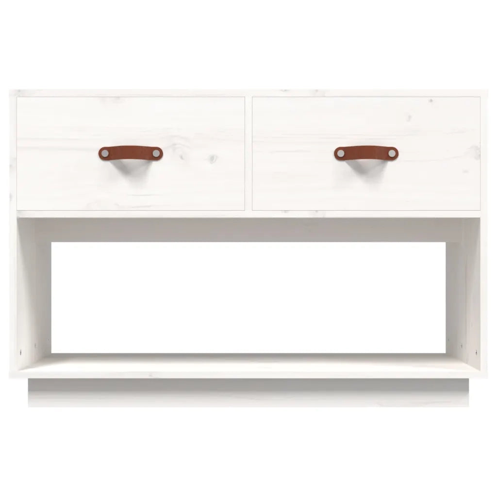 Mobile Porta TV Bianco 90x40x60 cm in Legno Massello di Pino 821523