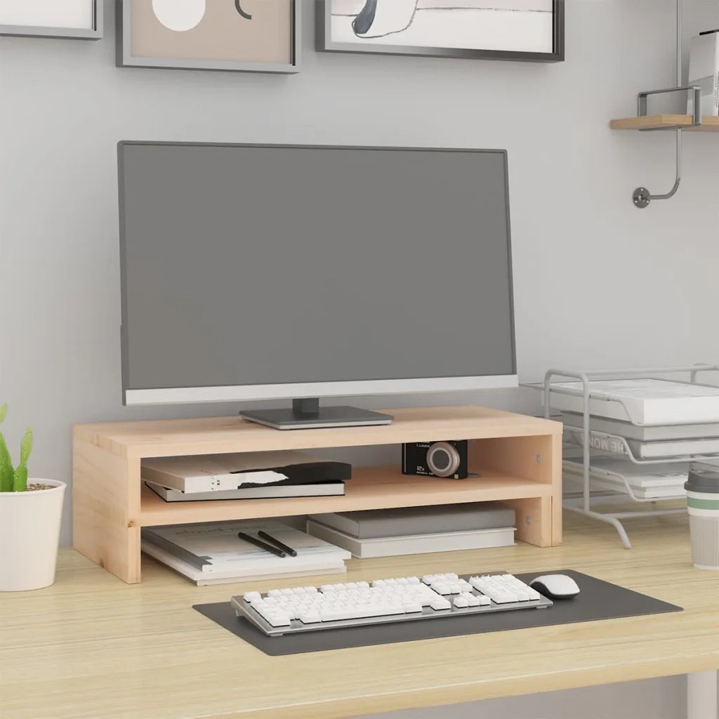 Supporto per Monitor (52-101)x22x14 cm Legno Massello di Pino cod mxl 69486