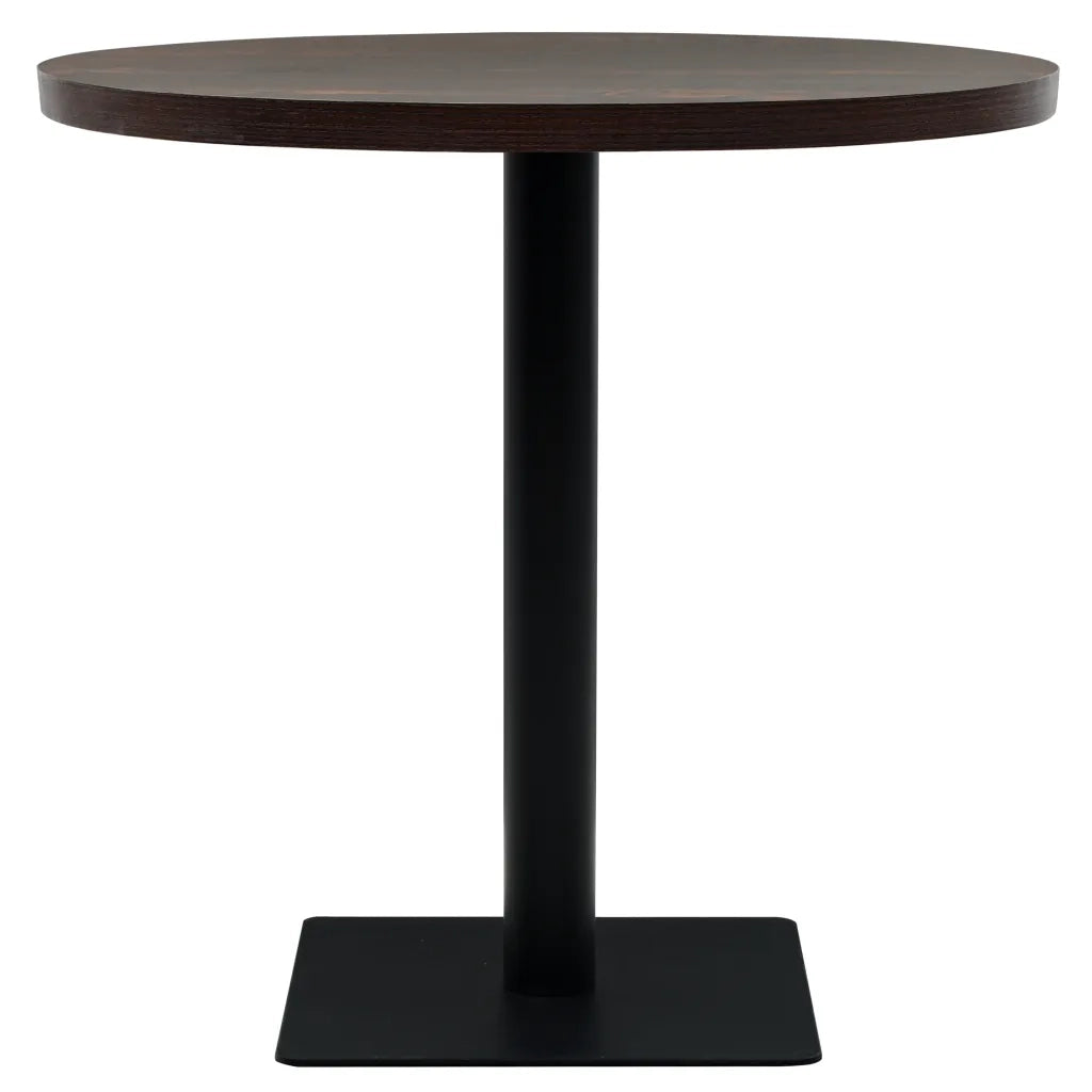 Tavolo Bistrot in MDF e Acciaio Rotondo 80x75 cm Cenere Scura 245610