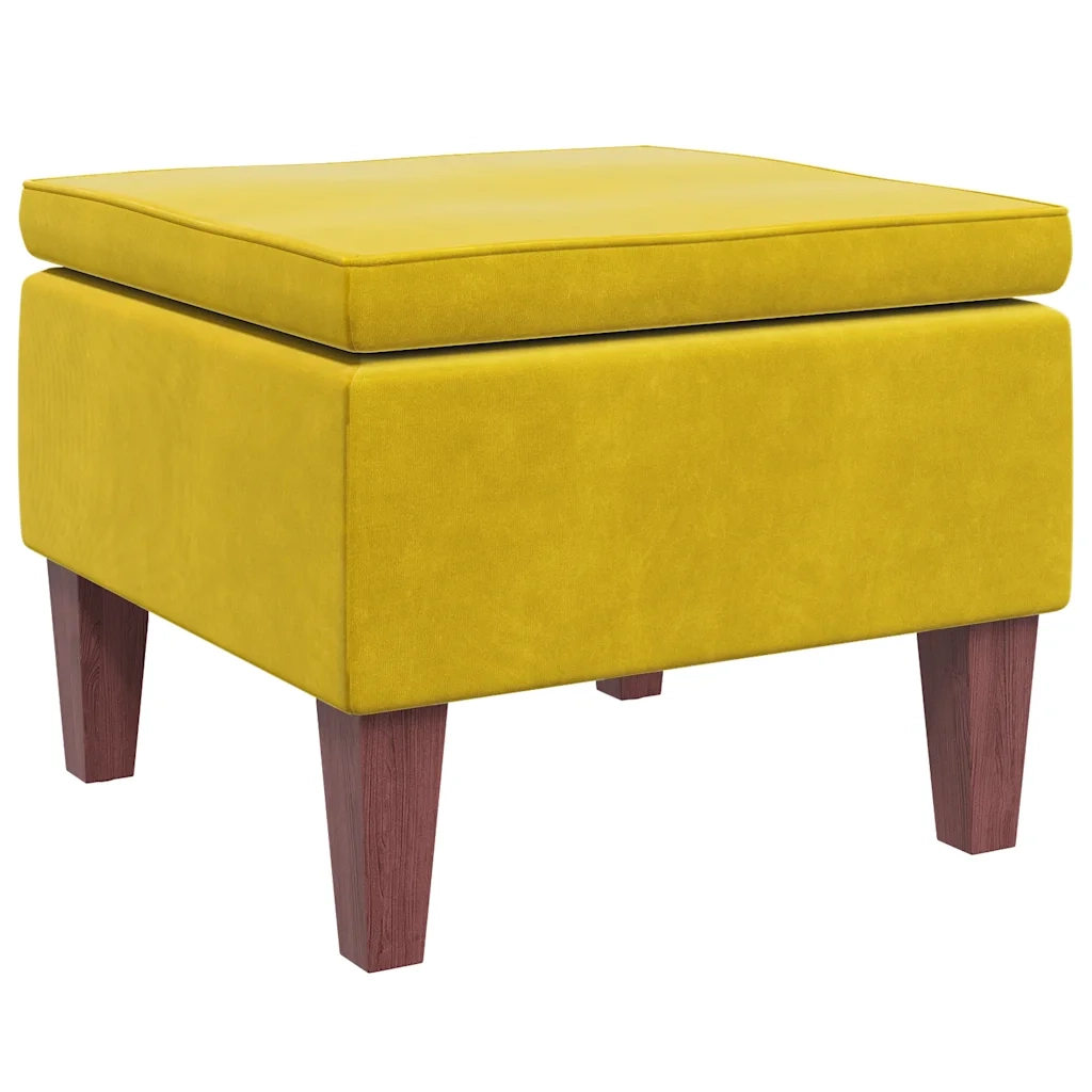 Poggiapiedi con Gambe in Legno Giallo in Velluto cod mxl 48240