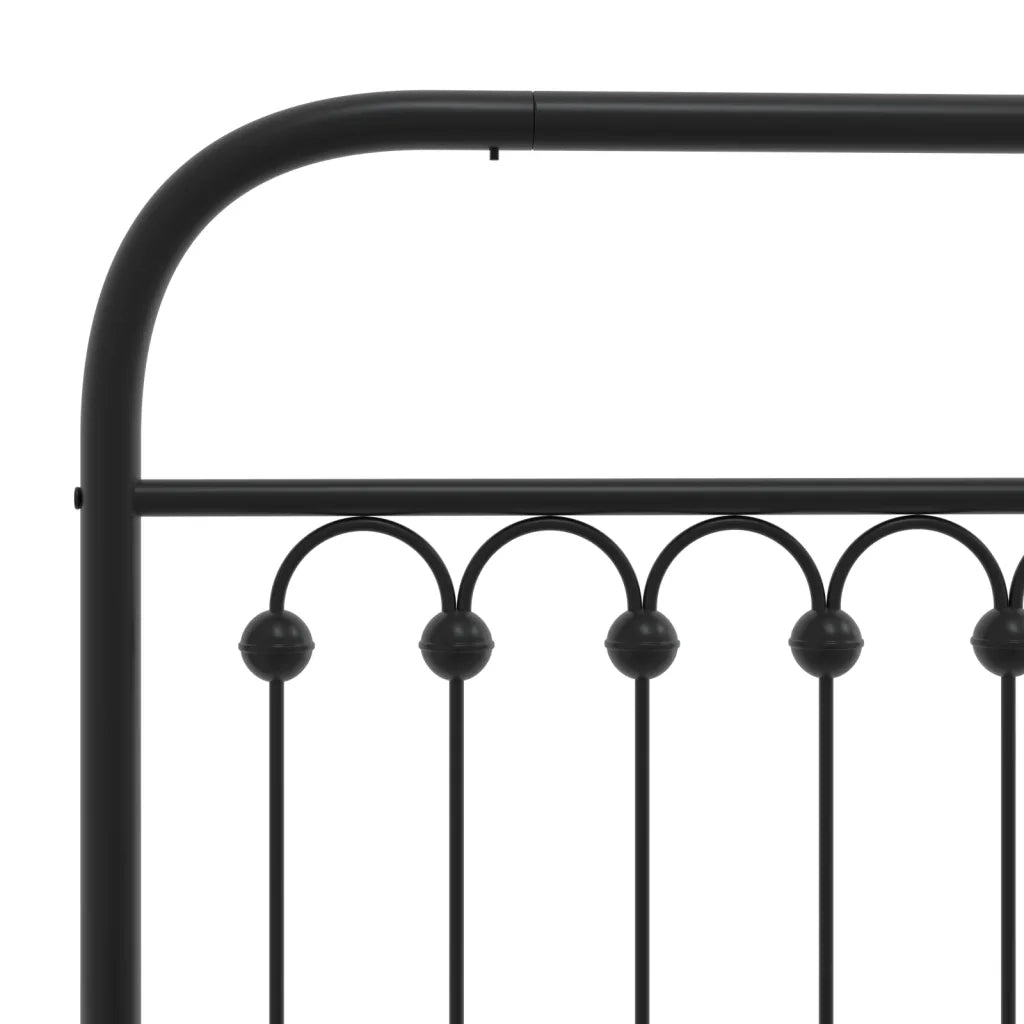 Giroletto con Testiera in Metallo Nero 80x200 cm 376591