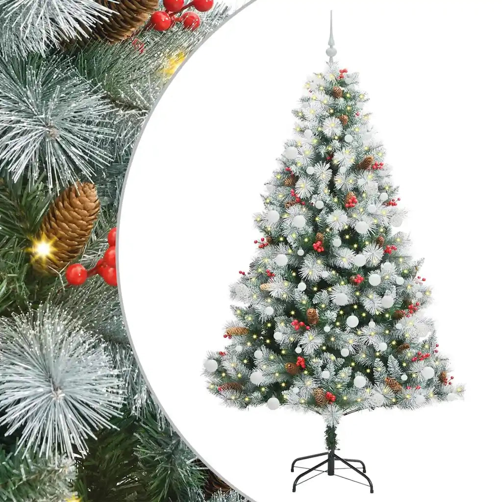 Albero di Natale artificiale Verde e bianco 210 cm 3395191