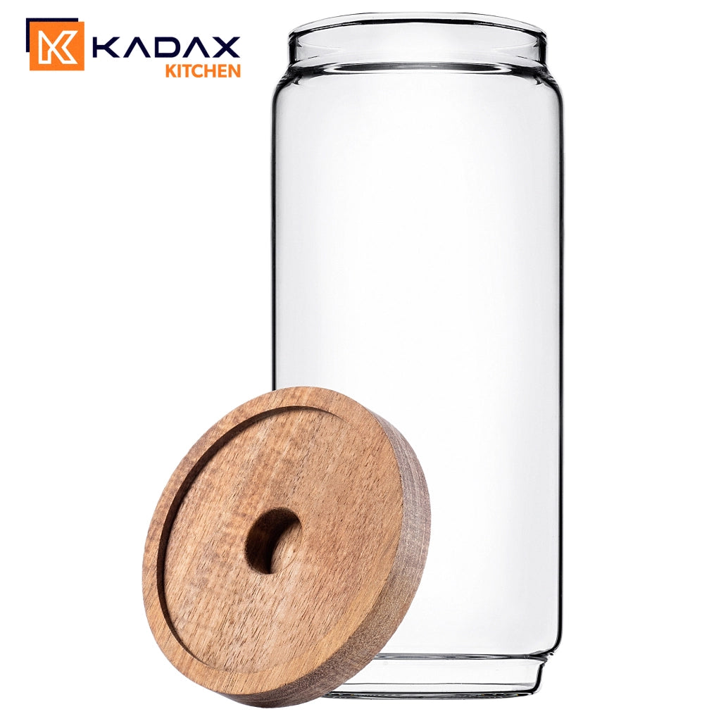 Contenitore per alimenti in vetro KADAX per spezie sfuse e pasta con coperchio, barattolo da 950 ml