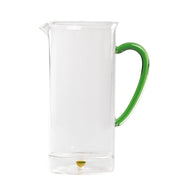 Teca Frutta Caraffa Alta Artigianale in Vetro Borosilicato Trasparente con Decorazione Limone nel Doppio Fondo Capacità 120 cl Design Italiano