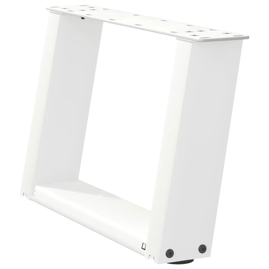 Set di 2 gambe per tavolino da caffè a forma di U dal design moderno 40 x 31 cm con piedini regolabili in acciaio bianco 02_0057026
