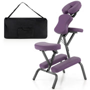 Sedia da massaggio pieghevole e leggera con altezza regolabile e poggiatesta per viaggi tatuaggi e spa 48x75x120cm Viola