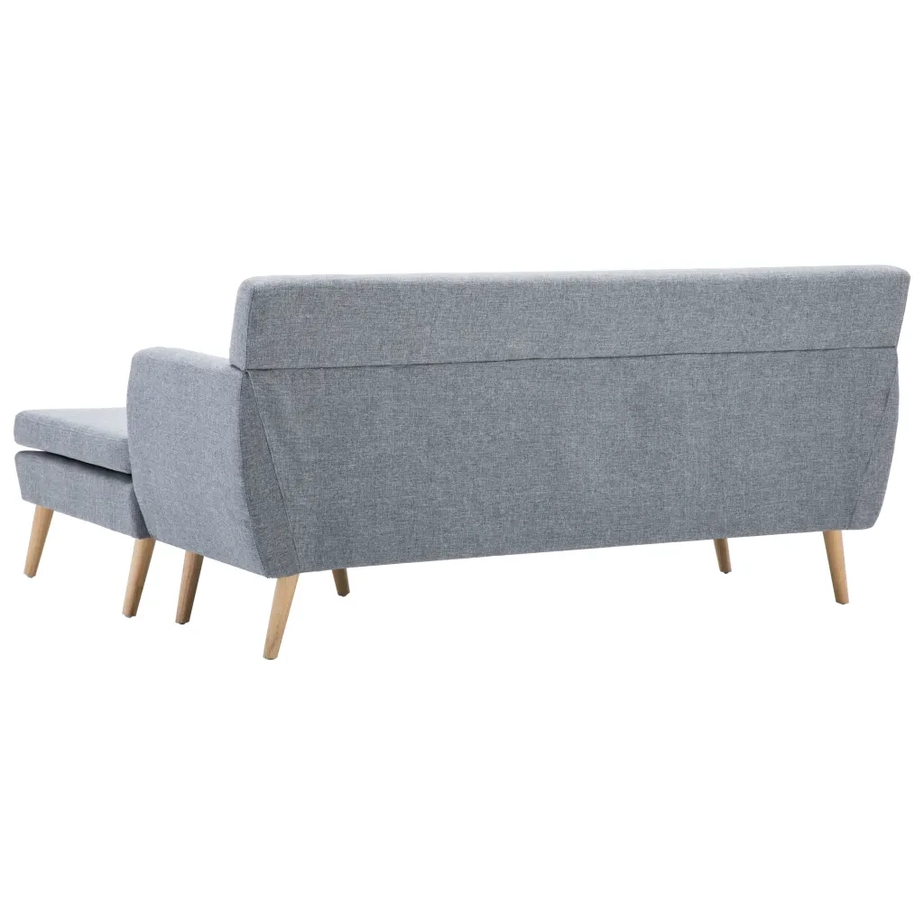 Divano a L Rivestito in Tessuto 171,5x138x81,5 cm Grigio Chiaro 247024