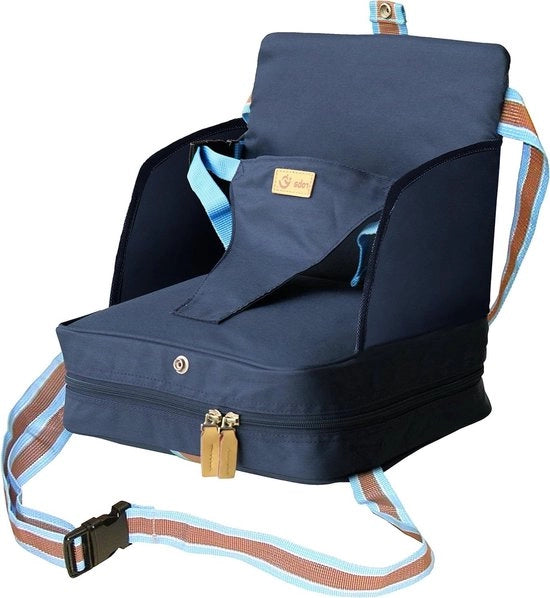 Sedile per bambini gonfiabile con lamine laterali elevate - Elevazione del sedile flessibile per uso domestico e fuori casa - Blu