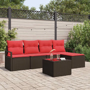 Set di divani con cuscino 6 pcs Marrone polyrattan 3346354