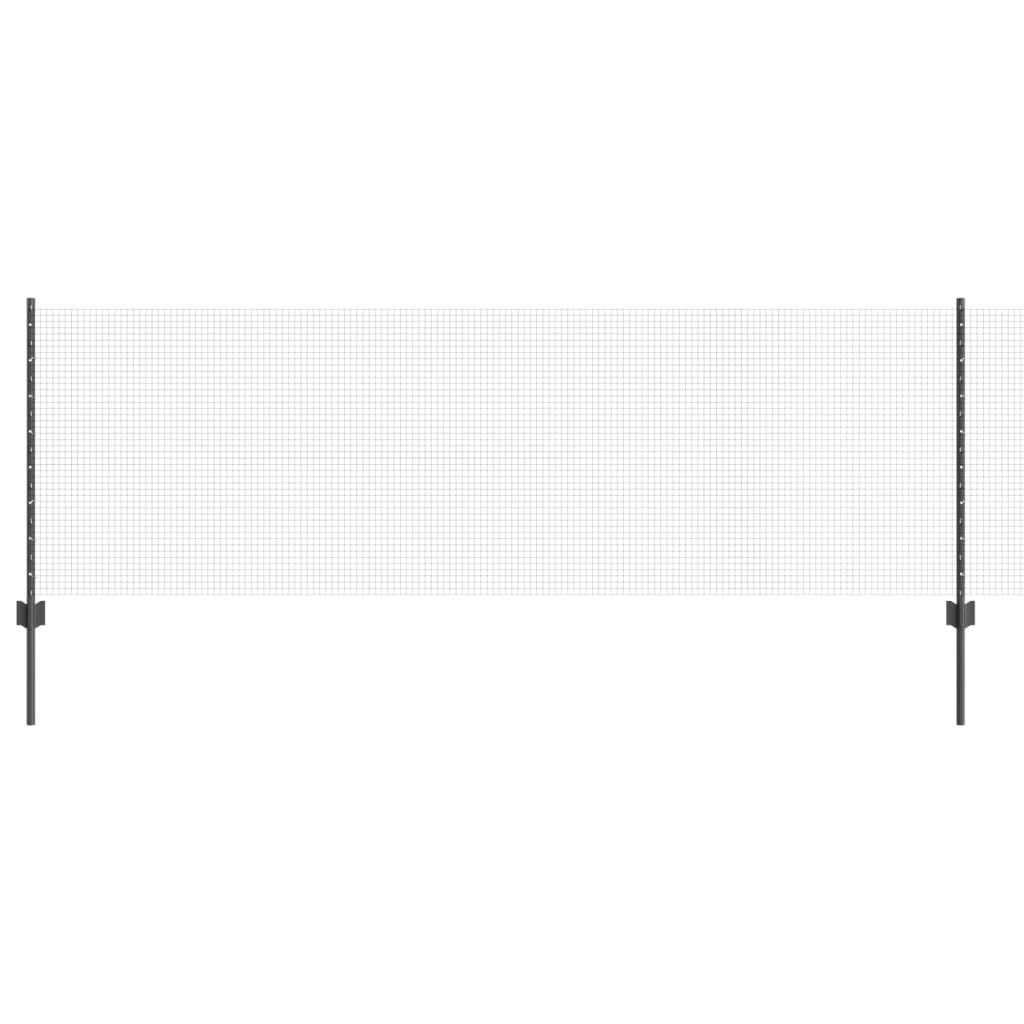 Recinto in Rete Saldato con 11 Pali U Grigio 0.8x25 m Acciaio