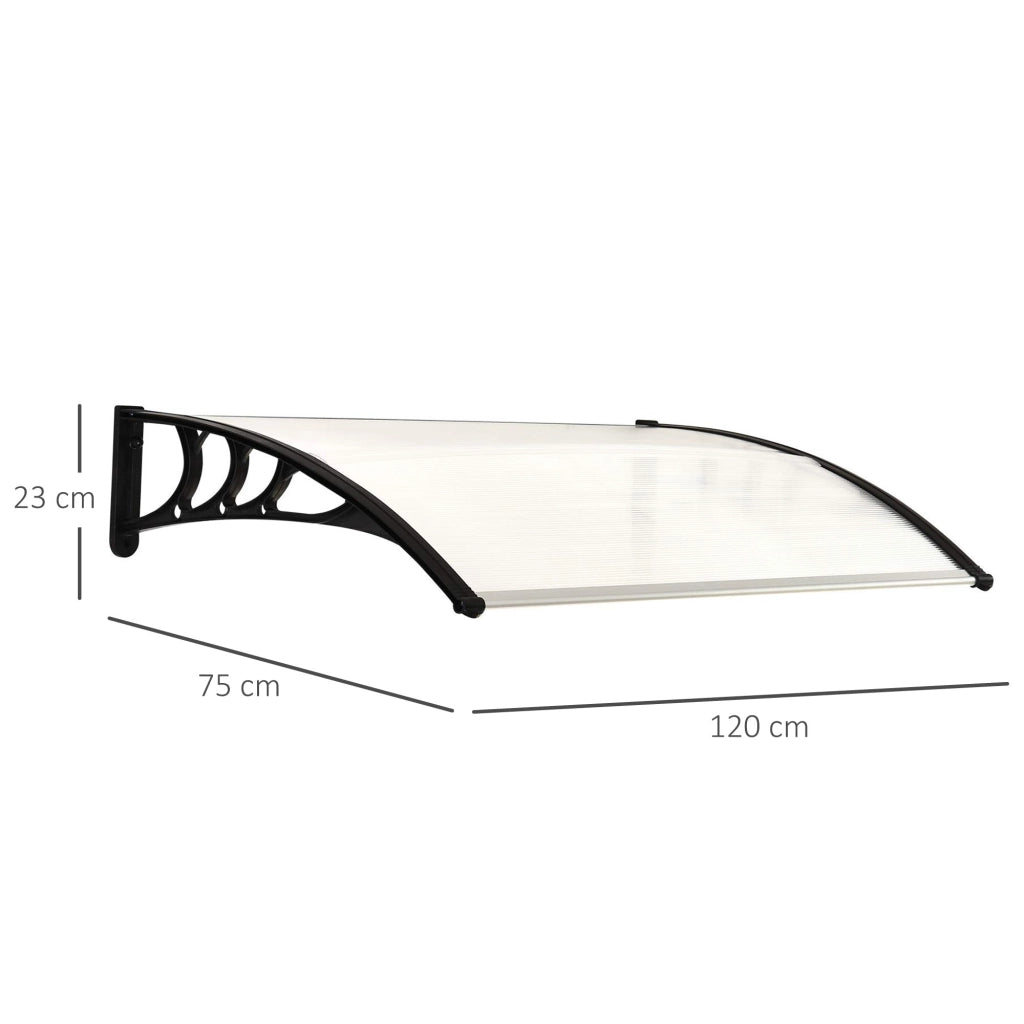 Pensilina Tettoia in Policarbonato 75x120 cm  Trasparente