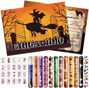 Carte di Invito Halloween - 12 Pezzi - Atmosfera Ominosa - Invito Festa Bambini - Cimitero - Grigio - Carte da Festa