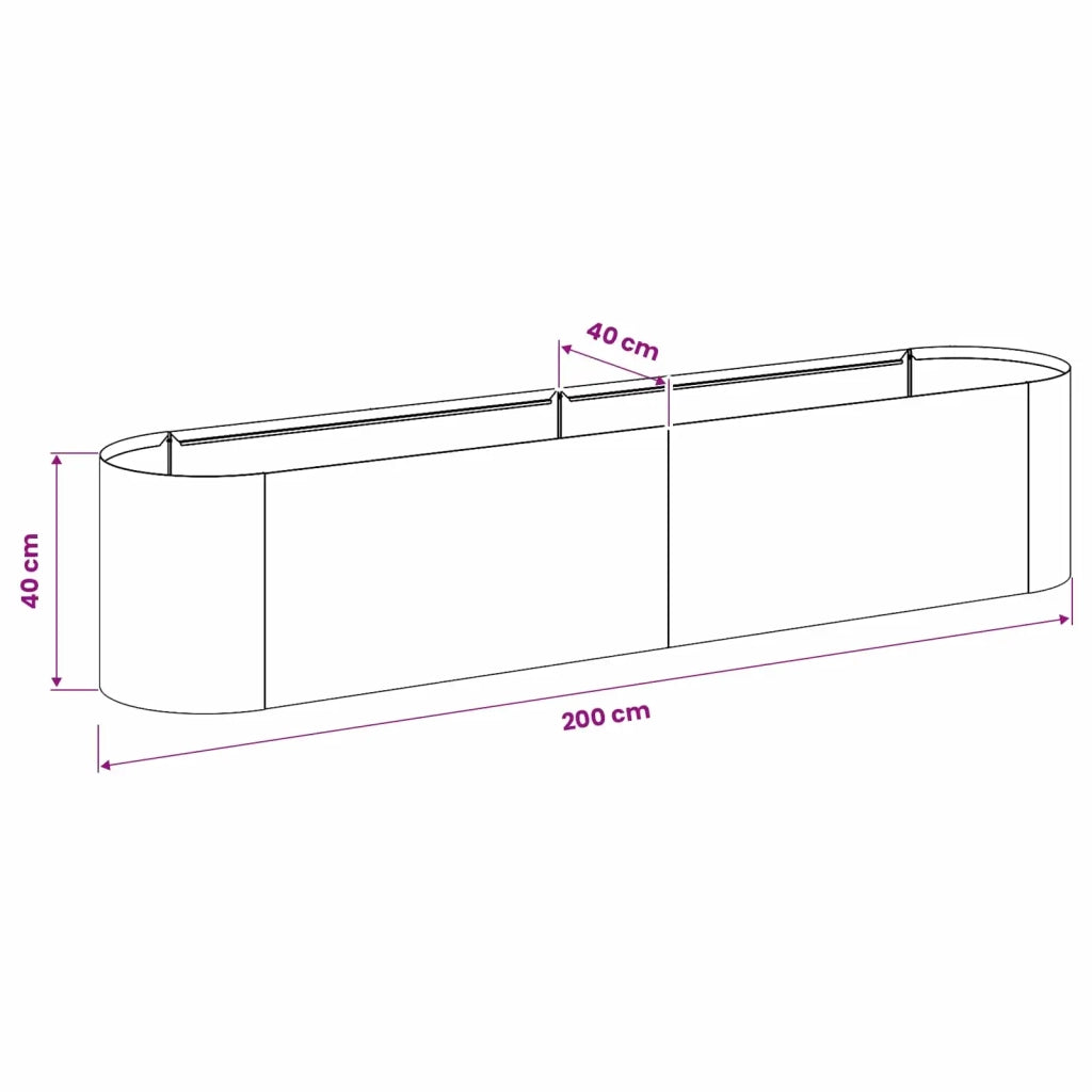 Letto rialzato da giardino Bianco 200 x 40 x 40 cm 8011692
