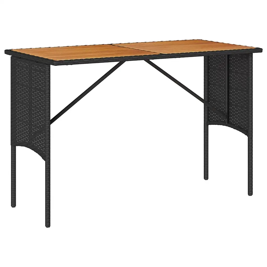 Set da Pranzo da Giardino 3 pz con Cuscini Nero in Polyrattan 4104190