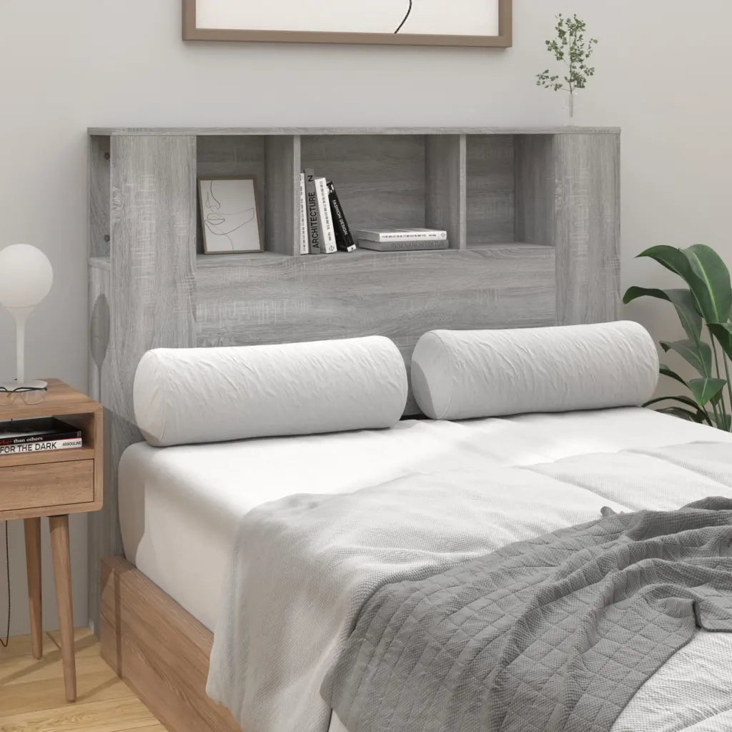 Testiera con Scomparti-Testata con Ripiani Grigio Sonoma 120x18,5x102,5 cm