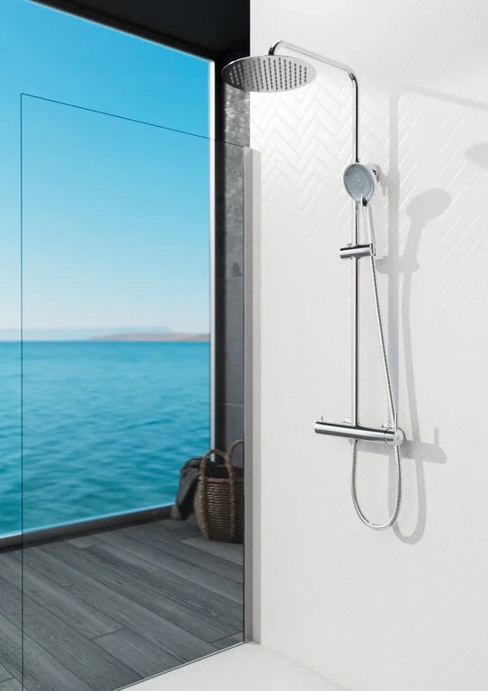 Colonna doccia rotonda con miscelatore INVERTER - cromo