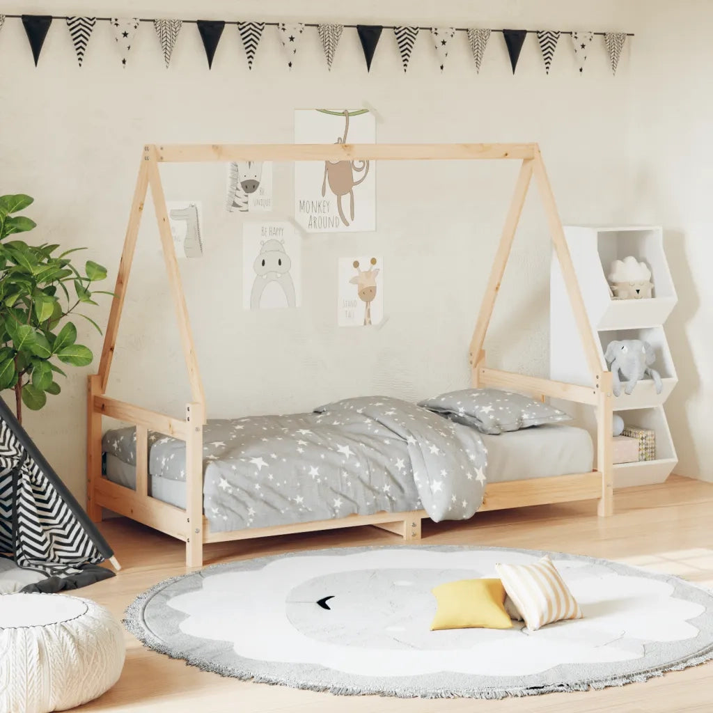 Giroletto per Bambini-Struttura Letto Bambini 80x160 cm in Legno Massello di Pino 103303