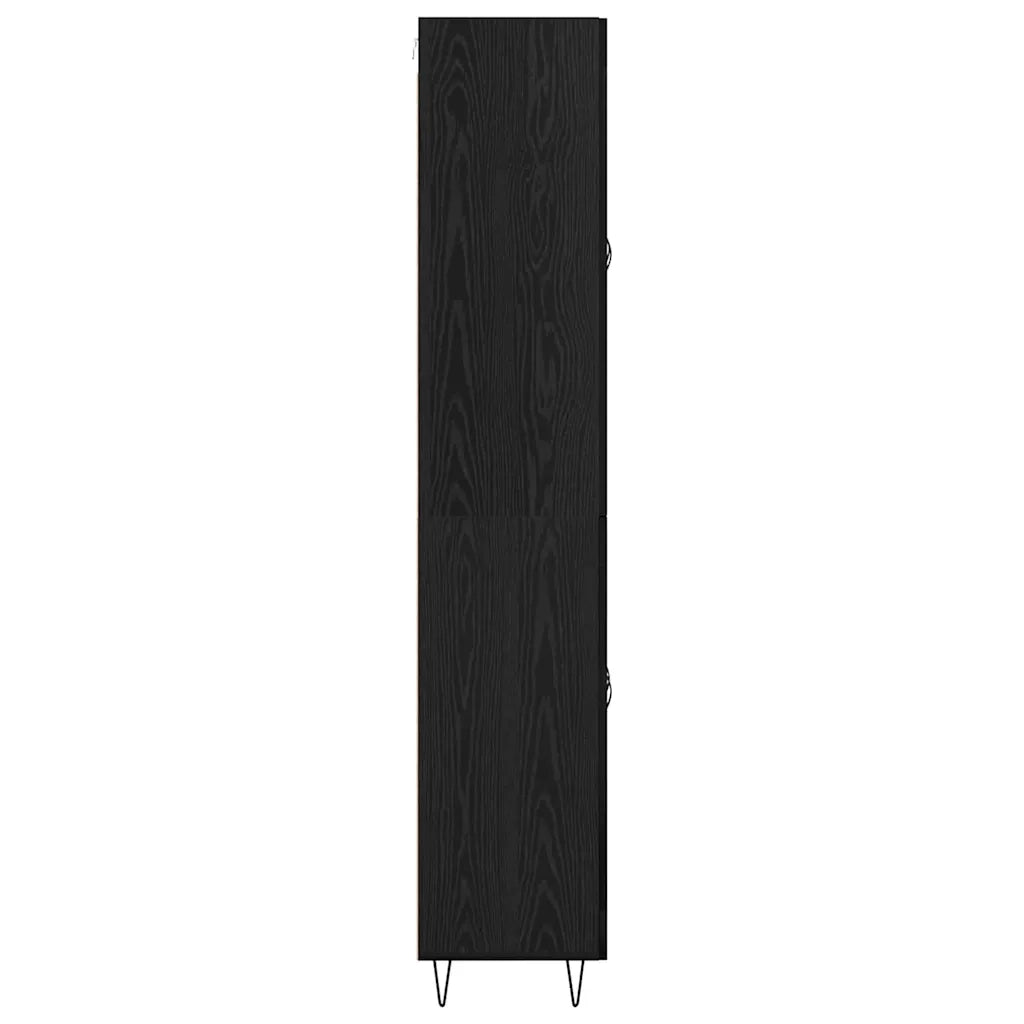Credenza Rovere Nero 69,5 x 34 x 90 cm Legno multistrato 3402717
