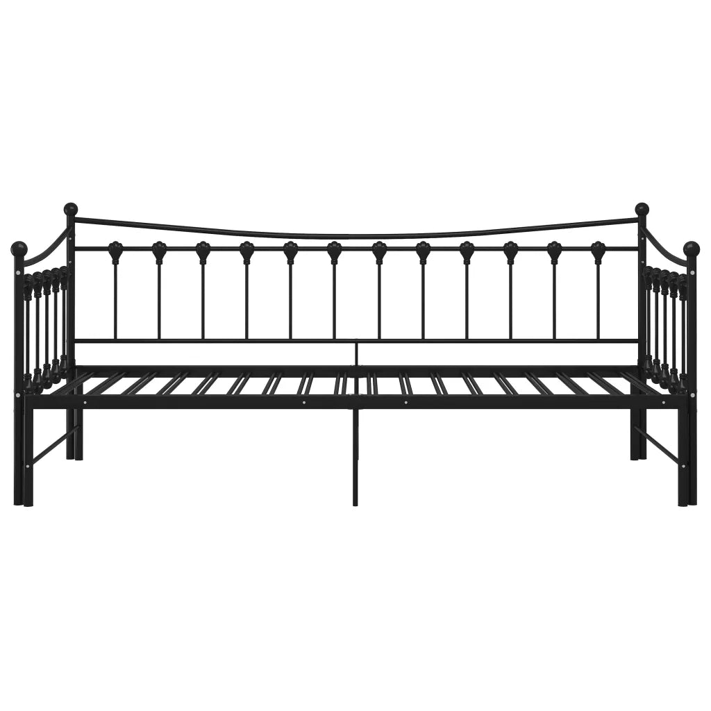 Telaio Divano Letto Estraibile Nero in Metallo 90x200 cm 324758