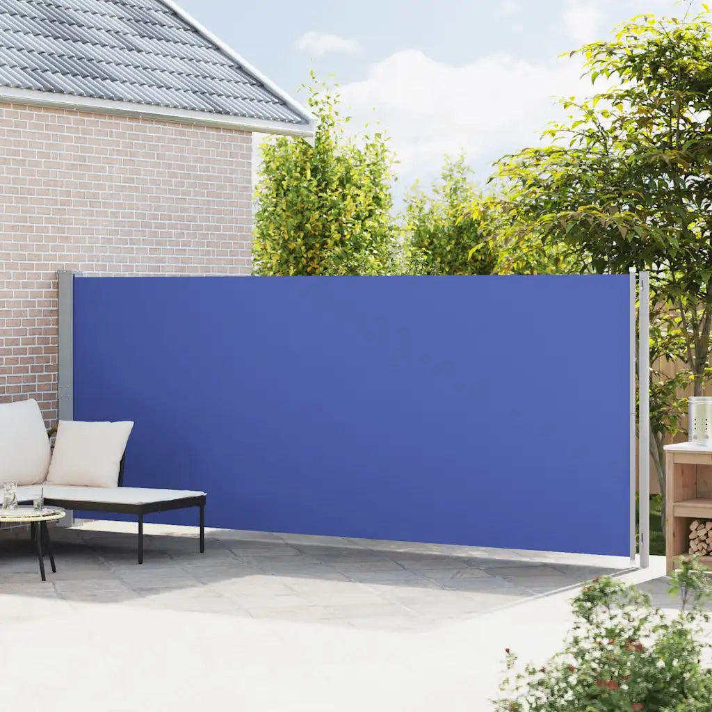Tenda da Sole Laterale Retrattile per Patio 180x600 cm Blu 317966
