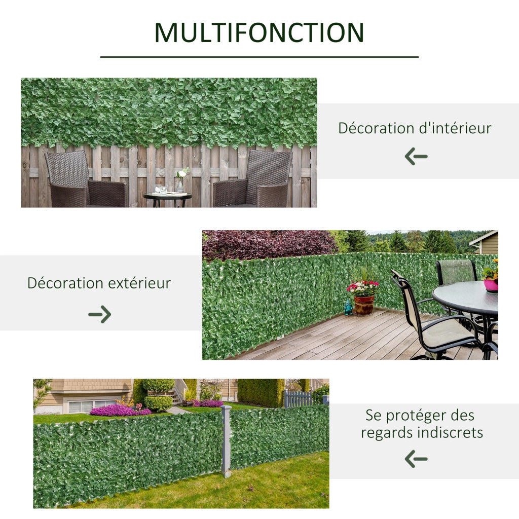 Siepe Artificiale Frangivista ¨C Xylo ¨C 3x1m Verde Effetto Fogliame Realistico Anti-UV per Giardino