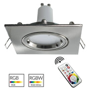 Faretto silver quadrato incasso 80mm LED GU10 RGBW luce colorata centro estetico