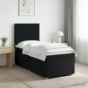 Letto box spring con materasso Nero 80 x 200 cm Tessuto 3455226
