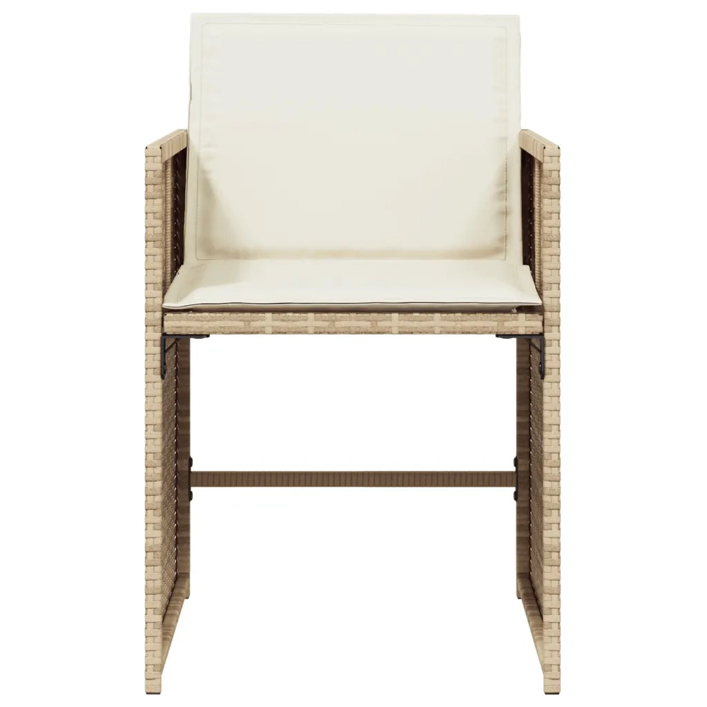 Sedie da Giardino con Cuscini 4 pz | Sedie da Esterno Beige in Polyrattan