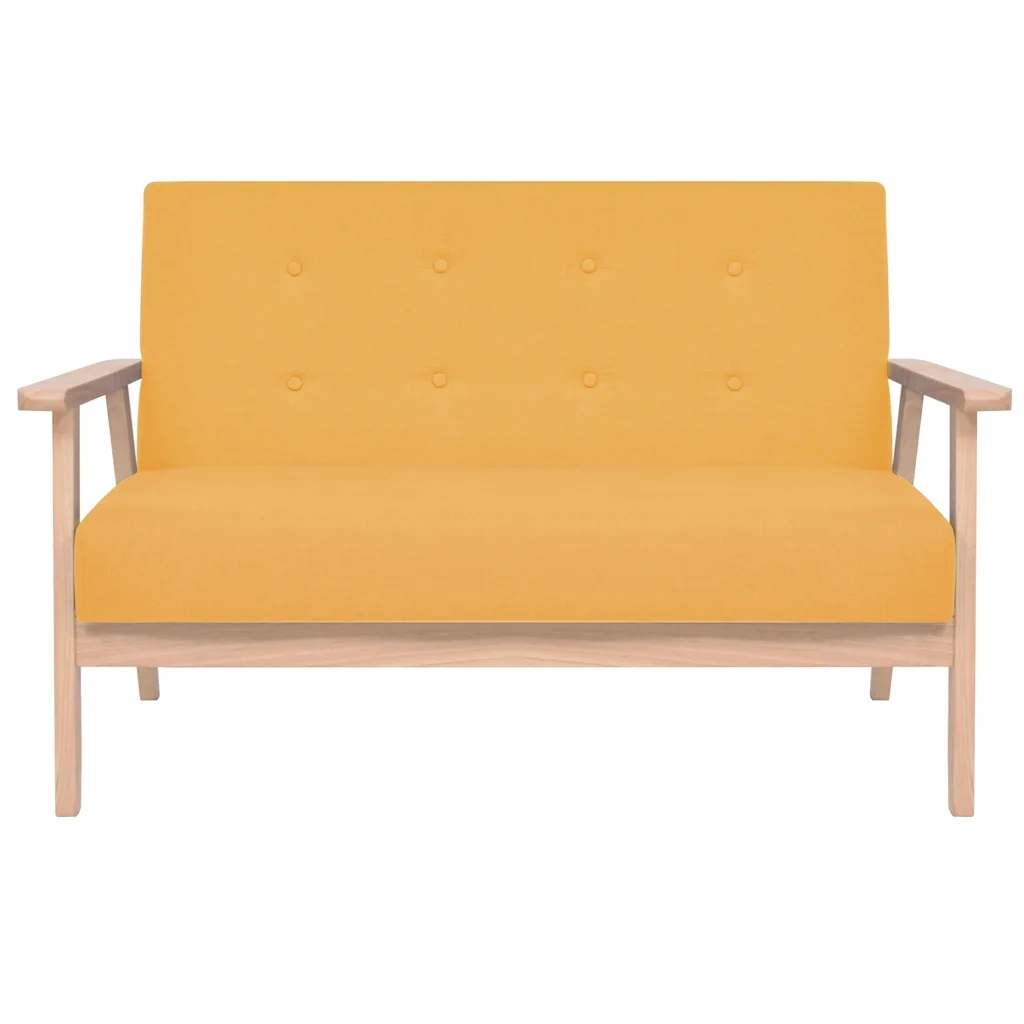Set di Divani 2 pz in Tessuto Giallo 274918