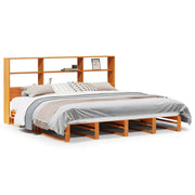 Letto matrimoniale | Letto per adulti | Letto Libreria senza Materasso Marrone Cera 180x200 cm Legno