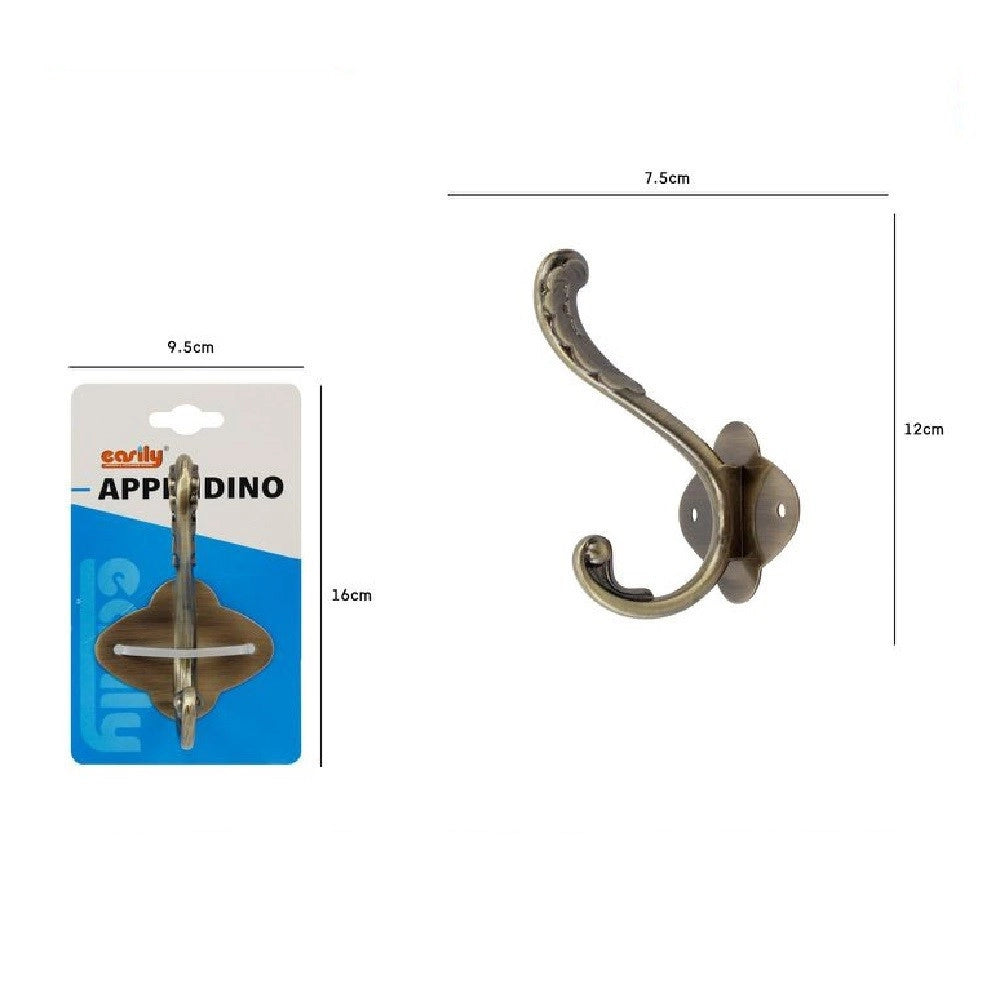 Trade Shop - Appendino Con 1 Gancio Farfalla Parete Multiuso Viti Appendiabiti 7.5x12cm 52183 -