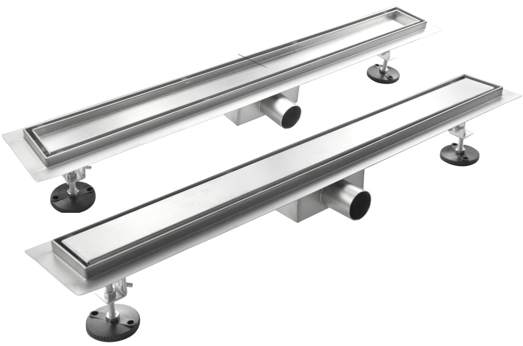 Canalina di scarico, doccia in acciaio inox, ispezionabile, piastrellabile Sicena Pavias 120x7cm (LxP)