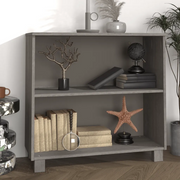 Credenza HAMAR Grigio Chiaro 85x35x80 cm Legno Massello di Pino 340503