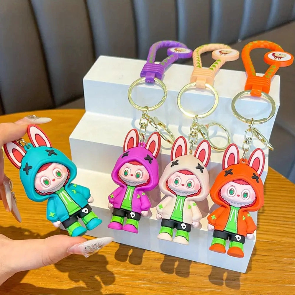 Trade Shop - 1 Portachiavi Con Personaggio Cartoni Animati Labubu Resistente In Silicone Plastica -