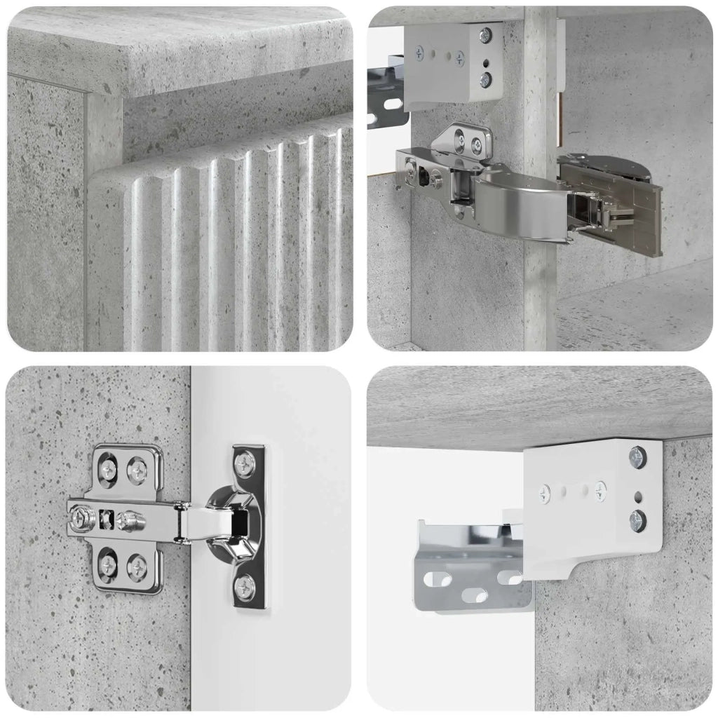 Set di mobili per il bagno 4 pz Grigio Cemento 3407434