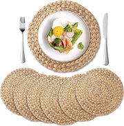 6 pezzi, placemats a tappeto a rasoio, 35 cm placemats a tappeto naturale acquaiglicine, tappeti da tavolo intrecciati paglia