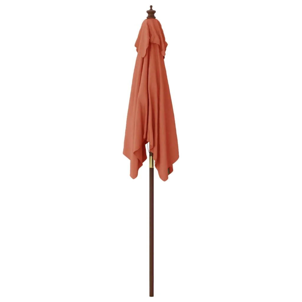 Ombrellone da giardino con palo in legno 198 x 198 cm arancione 02_0008363