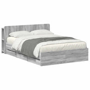 Letto matrimoniale | Letto per adulti | Telaio del letto con storage Sonoma grigio 140 x 200 cm