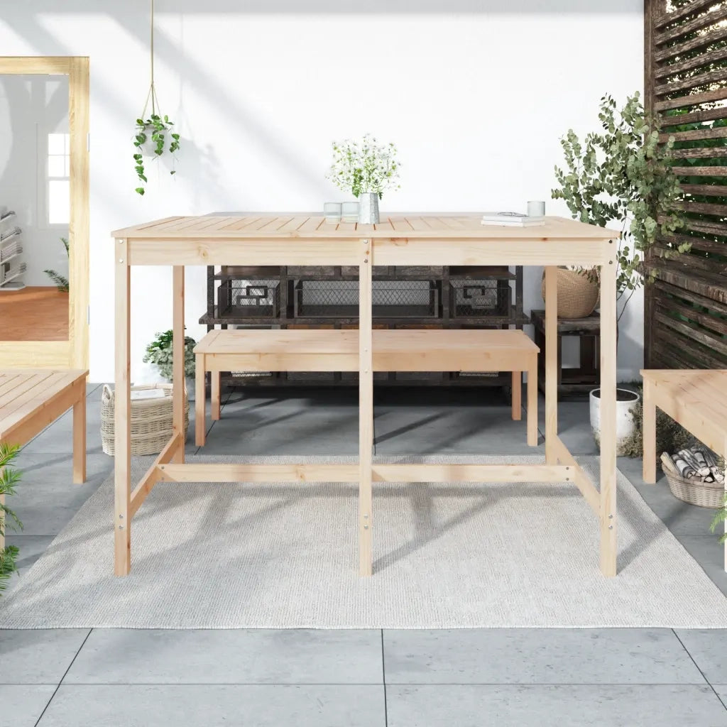 Tavolo da Giardino | Tavolino da esterno 159,5x82,5x110 cm in Legno Massello di Pino