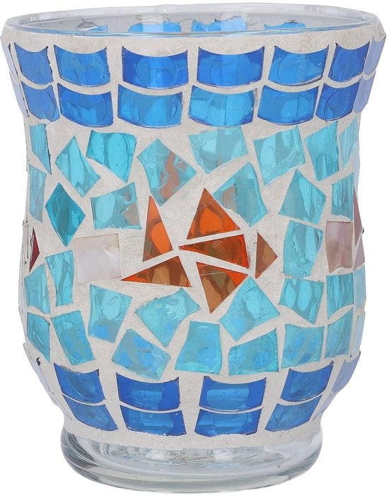 Schiene a supporto per tavolo in legno - Modello: Dailygoody - Codice: Mozaïekkaarshouder - Manufatto artigianale - Dimensioni:  - Colore: Blu