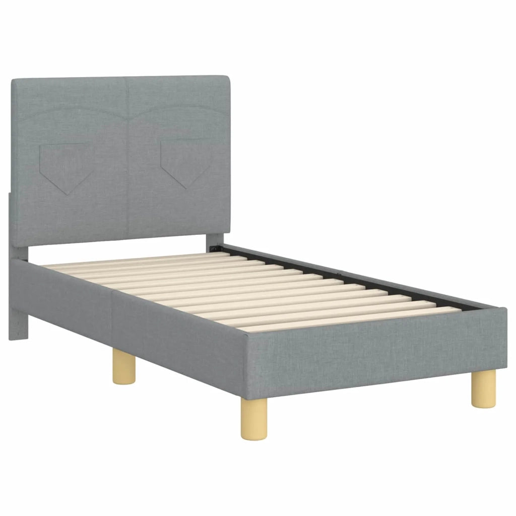Struttura letto per bambini con testata Grigio chiaro Tessuto