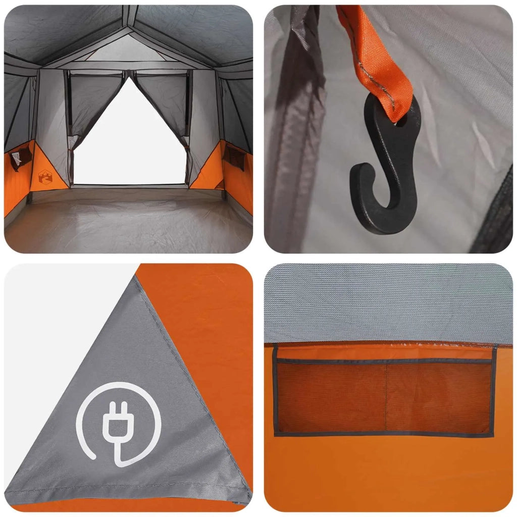 Tenda a tunnel con tetto Grigio e arancione 8 persone 42028659
