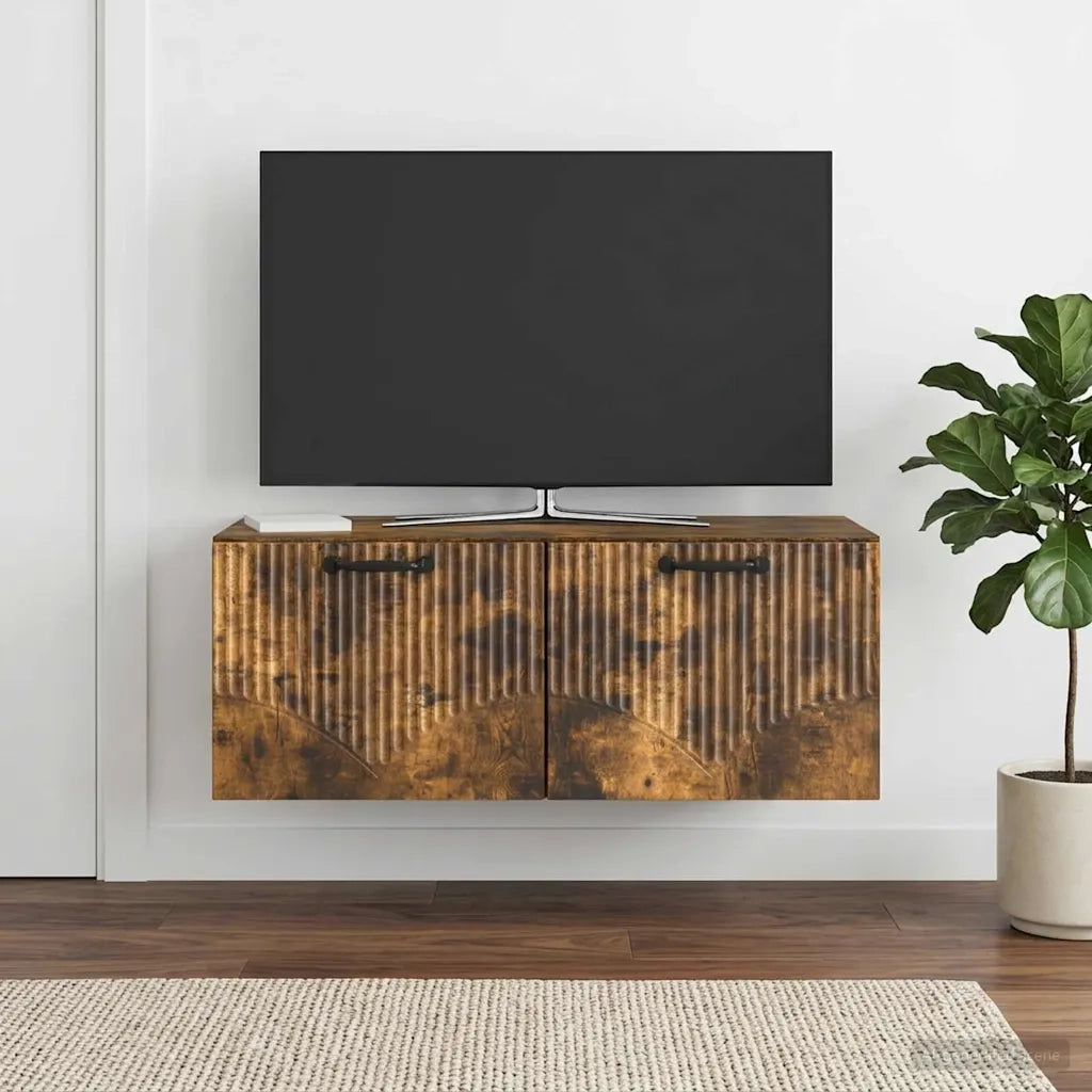 Mobile Porta TV da Muro Rovere Fumo 78,5 x 41 x 30 cm 899030