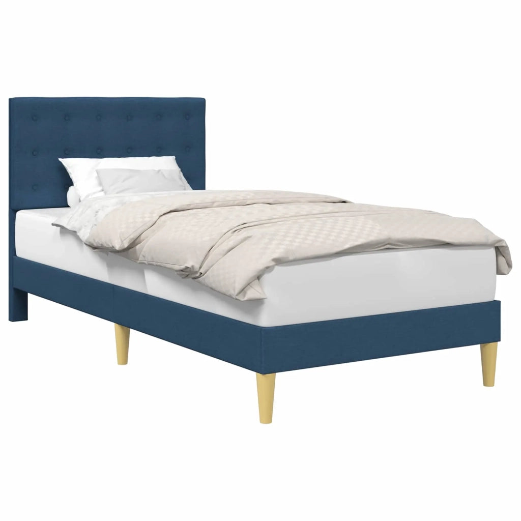 Struttura del letto con testiera Blu 90 x 200 cm Tessuto 42027772