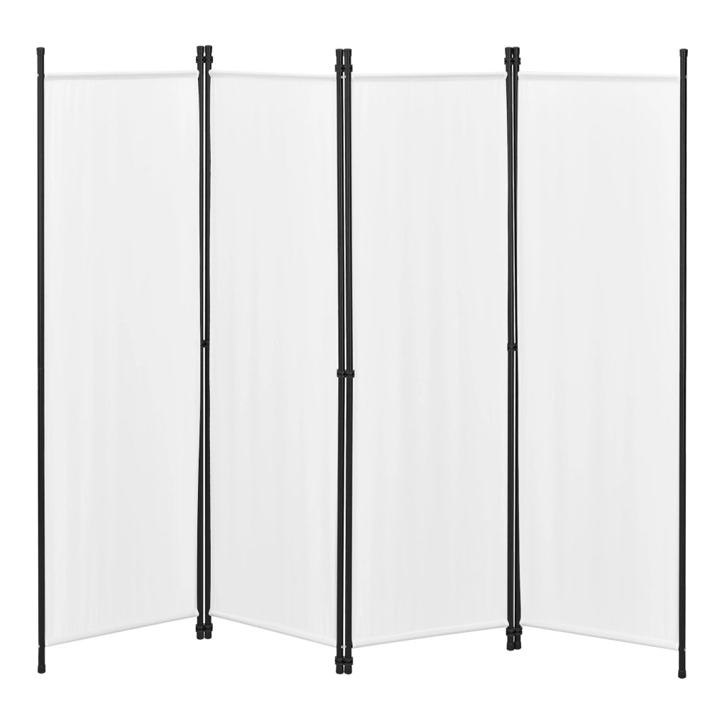 Paravento Divisorio Huesca a 4 Pannelli Separé Pieghevole 171x200 cm Bianco [en.casa]