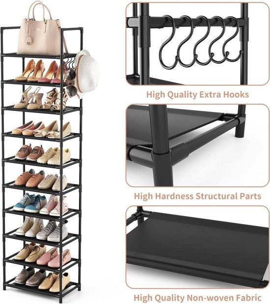 Rack di scarpe con 10 pannelli - rack di archiviazione per scarpe