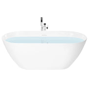 Vasca da bagno freestanding in acrilico bianco 160 cm design moderno forma ovale